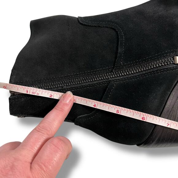 UGG Womens Breeda Suede Ankle Boots Mid Heel Zip Closure Almond Toe Black Sz 9 - Picture 11 of 16